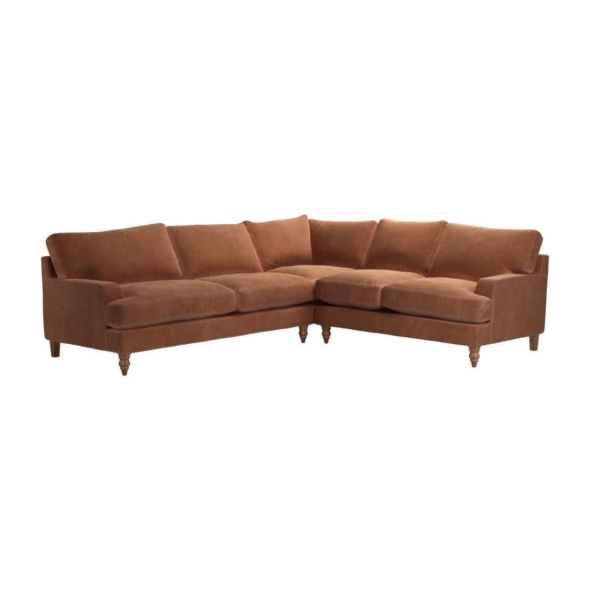 Isla Asym. Crn: LHF 2.5 Seat w RHF 2 Seat in Cinnamon Smart Velvet - sofa.com