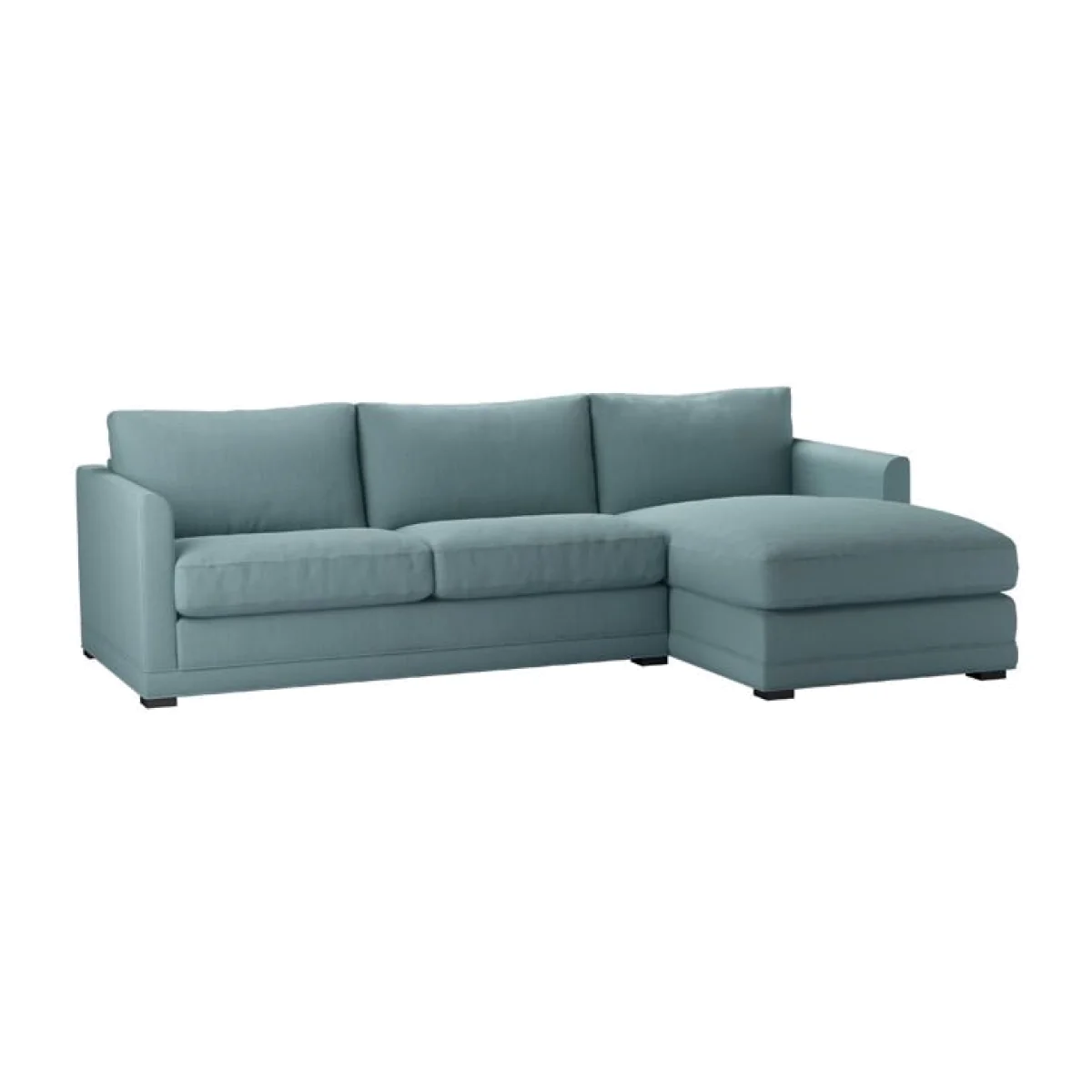 Perfectly Pristine Aissa Medium RHF Chaise Storage Sofa in Lagoon Brushed Linen Cotton - sofa.com