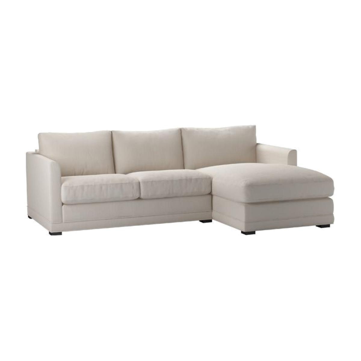Aissa Small RHF Chaise Sofa in Taupe Brushed Linen Cotton - sofa.com
