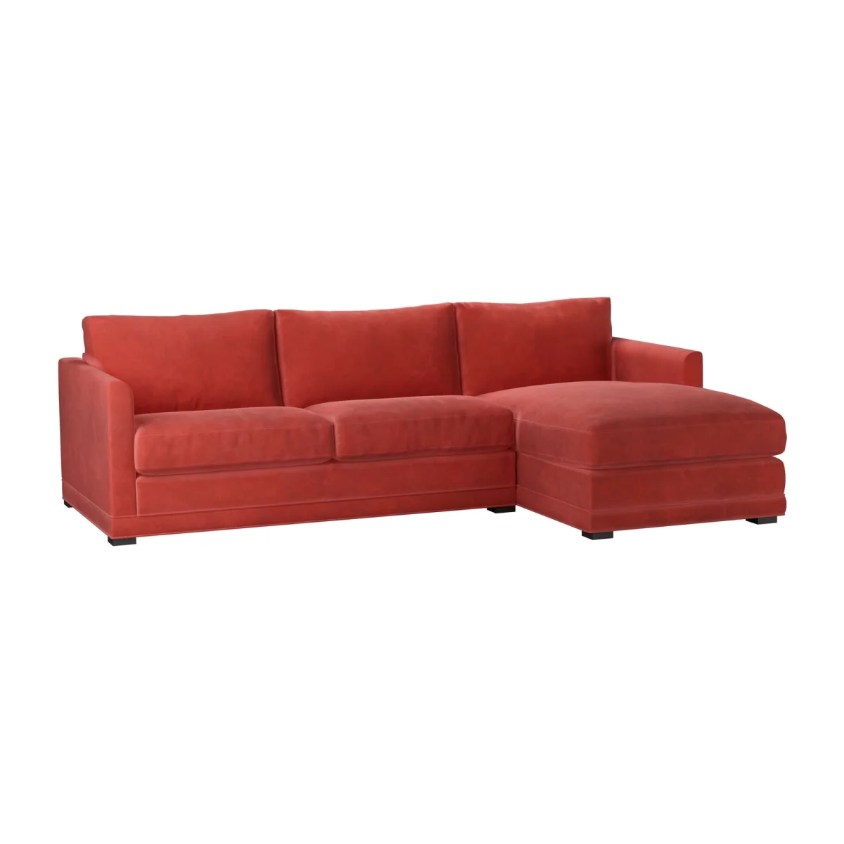 Aissa Medium RHF Chaise Storage Sofa in Wild Raspberry Smart Velvet - sofa.com