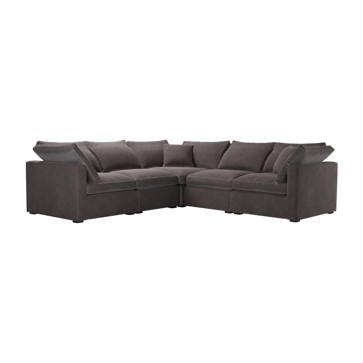 Long Island Slim Medium Corner Sofa in Shale Aquaclean Clever Velvet – image 1