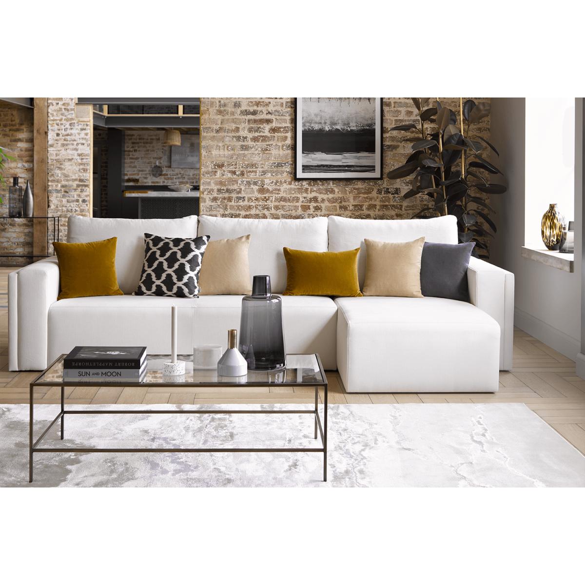 Oswald Right Hand Open End Corner Sofa in White sands Soft Chenille - sofa.com – image 2