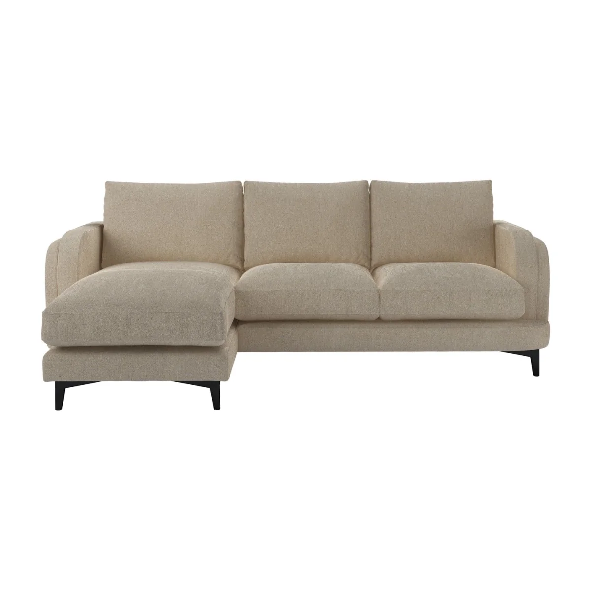 Boston Curved Arm LHF Chaise Sofa in Cashew Baylee Viscose Linen - sofa.com
