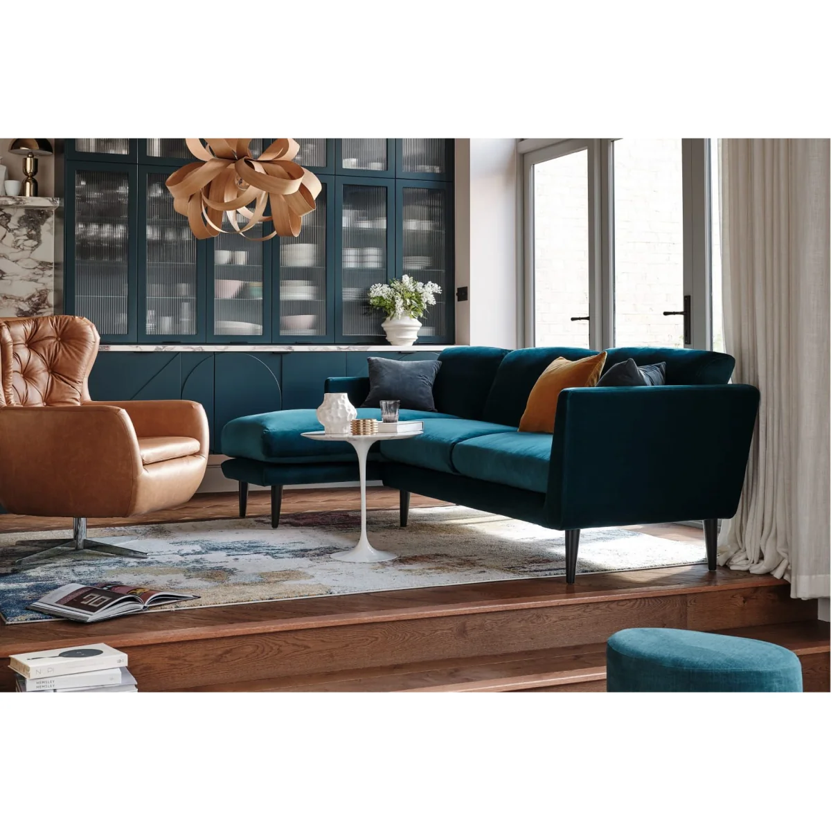 Holly Medium RHF Chaise Sofa in Cruise Smart Velvet - sofa.com – image 2