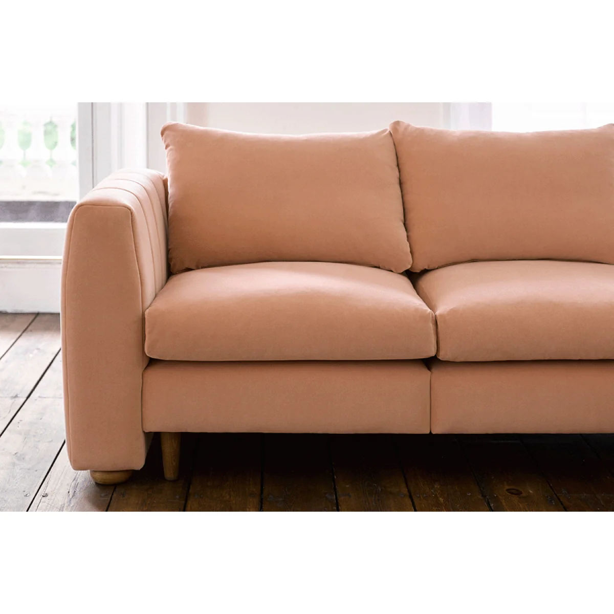 Tiffany Slim Large Corner Sofa in Brick Aquaclean Clever Velvet – image 2
