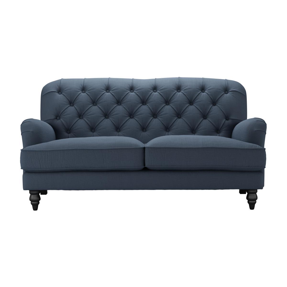 Snowdrop Button Back 2.5 Seat Sofa (breaks down) in Midnight Blue Brushed Linen Cotton - sofa.com – image 1