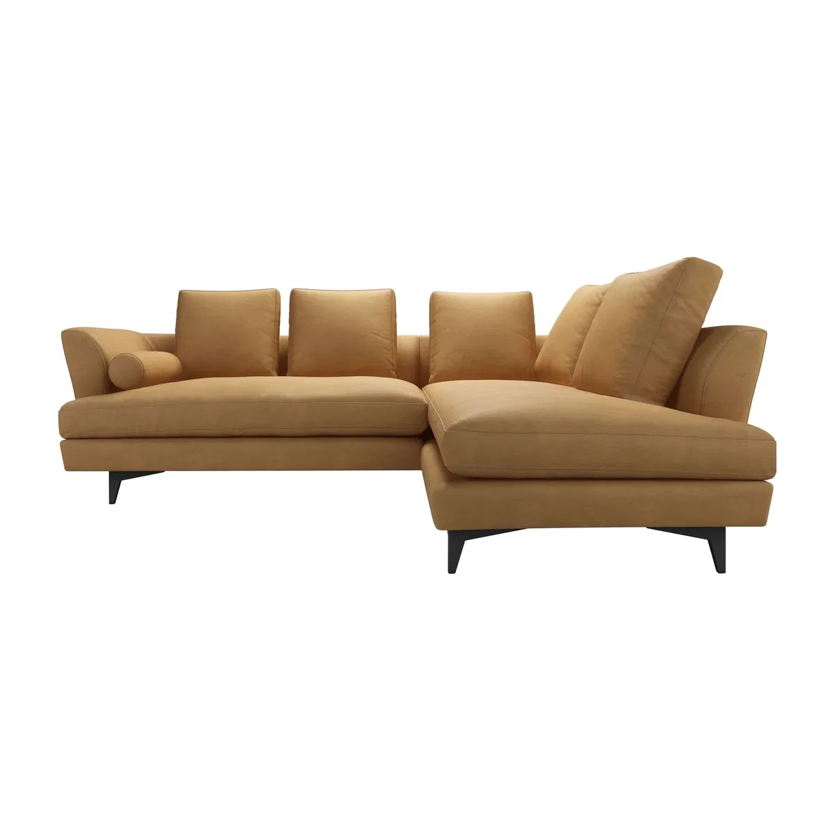 Larsen RHF Open End Corner Sofa in Turmeric Powdered Leather - sofa.com
