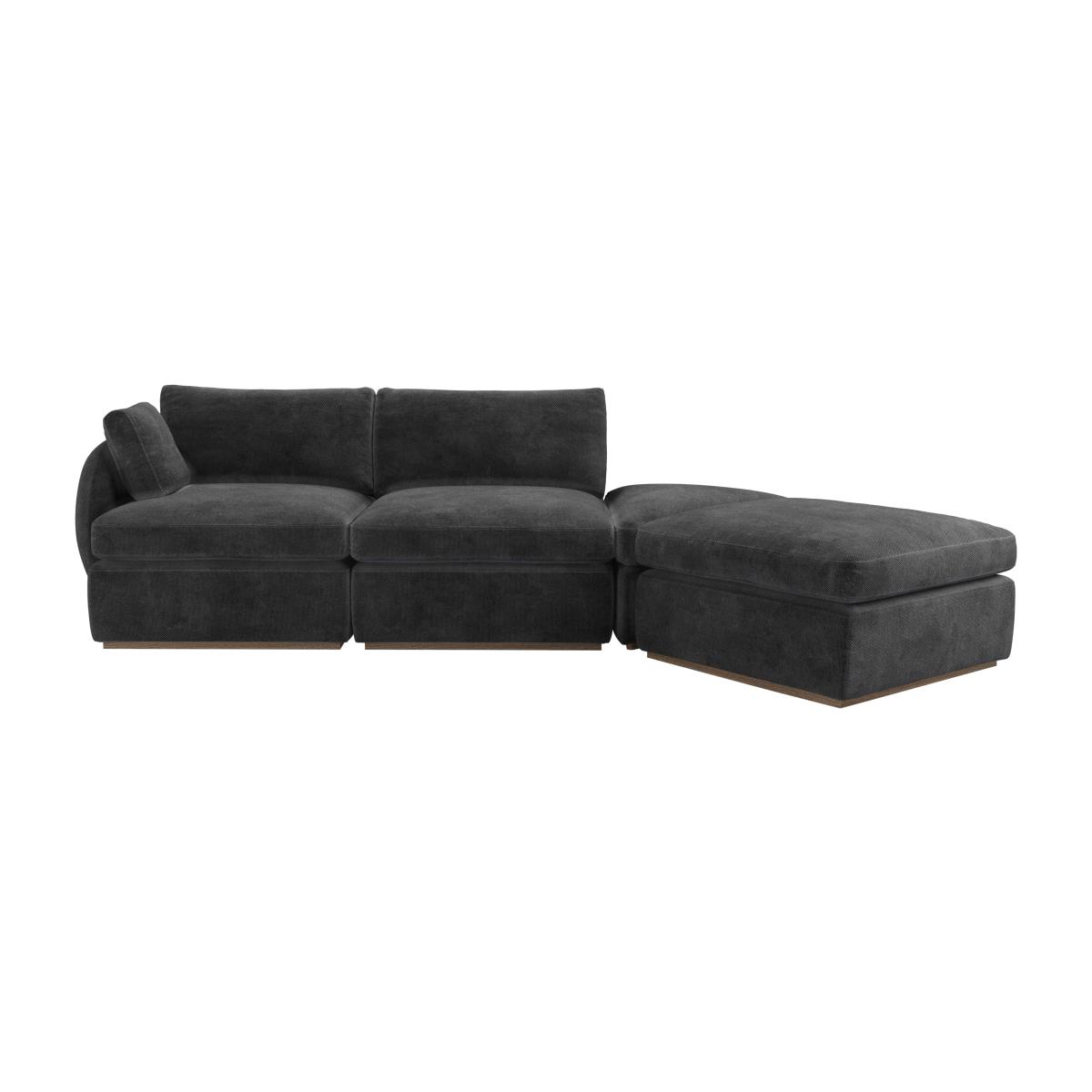 Ren LHF Modular Sofa in Raven Speckled Chenille – image 1