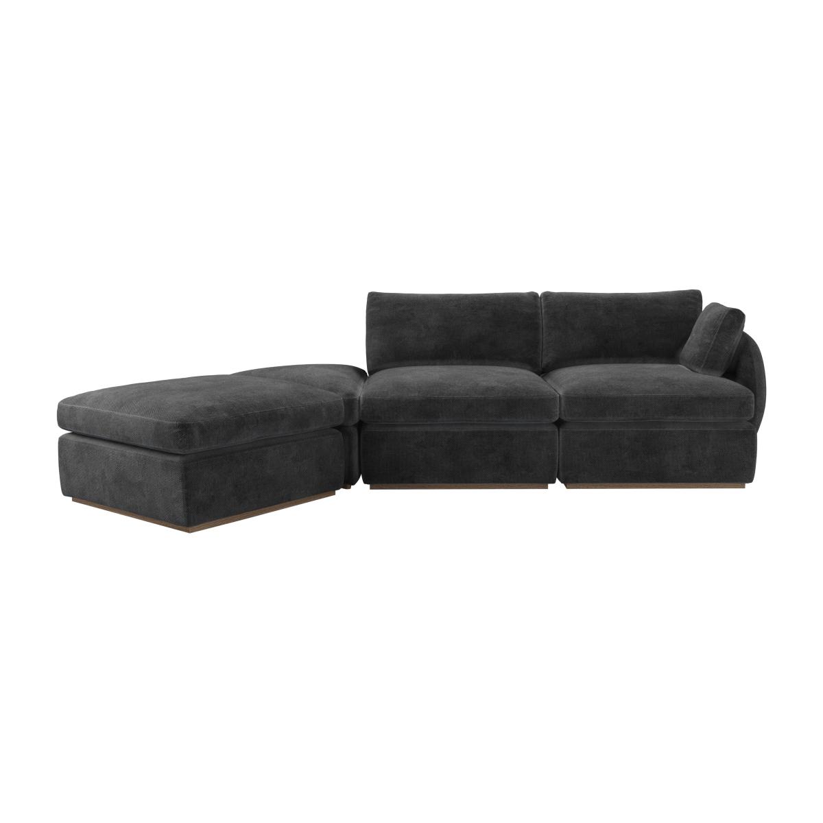 Ren RHF Modular Sofa in Raven Speckled Chenille – image 1