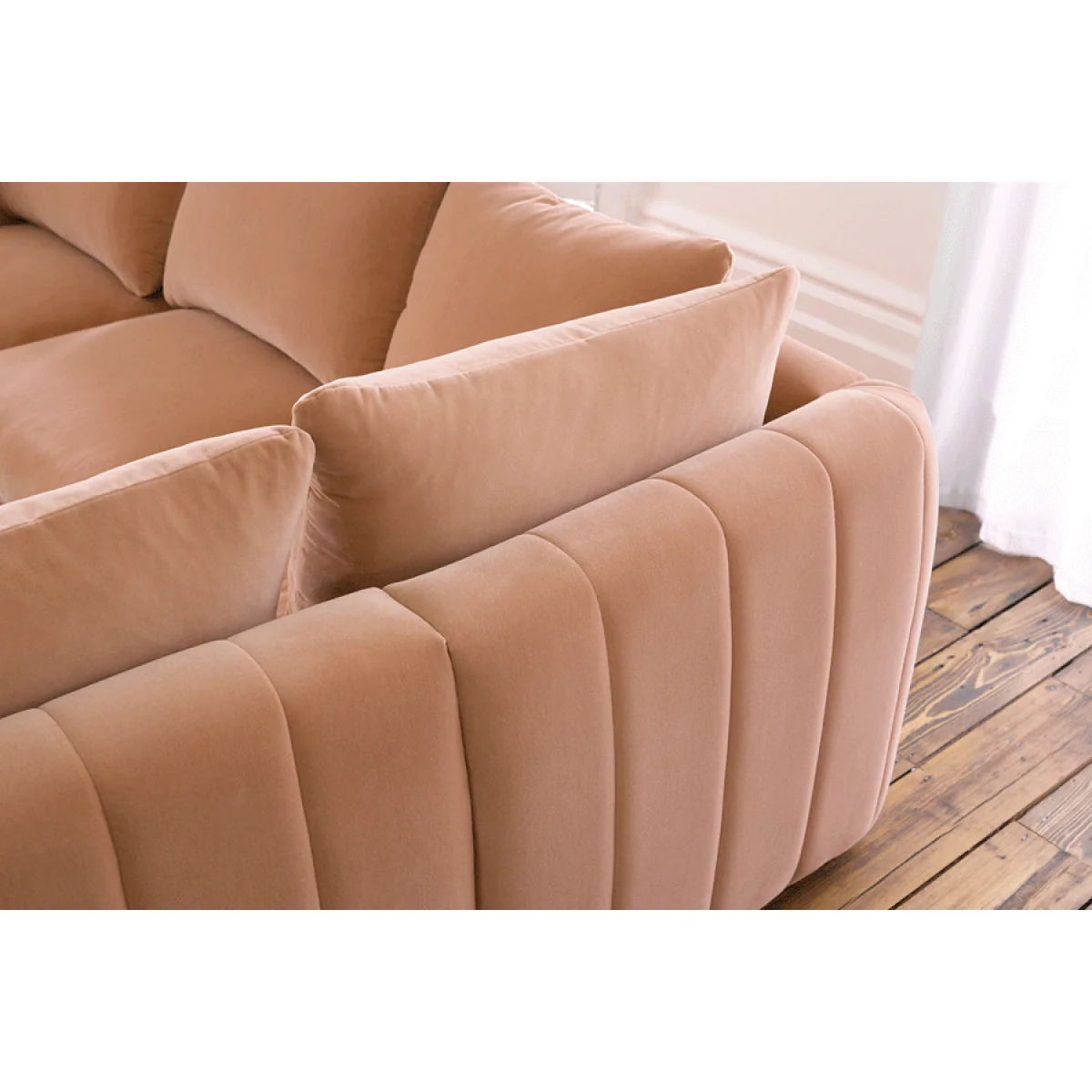 Tiffany Slim Medium Corner Sofa in Celadon Easy Cotton – image 4