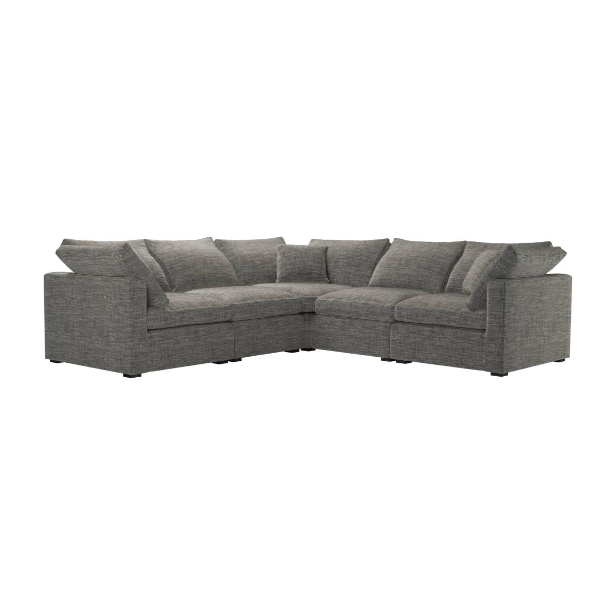 Long Island Slim Medium Corner Sofa in Liquorice Baylee Multi-Tone Viscose Linen