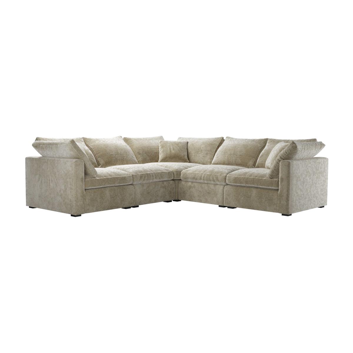 Long Island Slim Medium Corner Sofa in Cappuccino Bubble Velvet – image 1