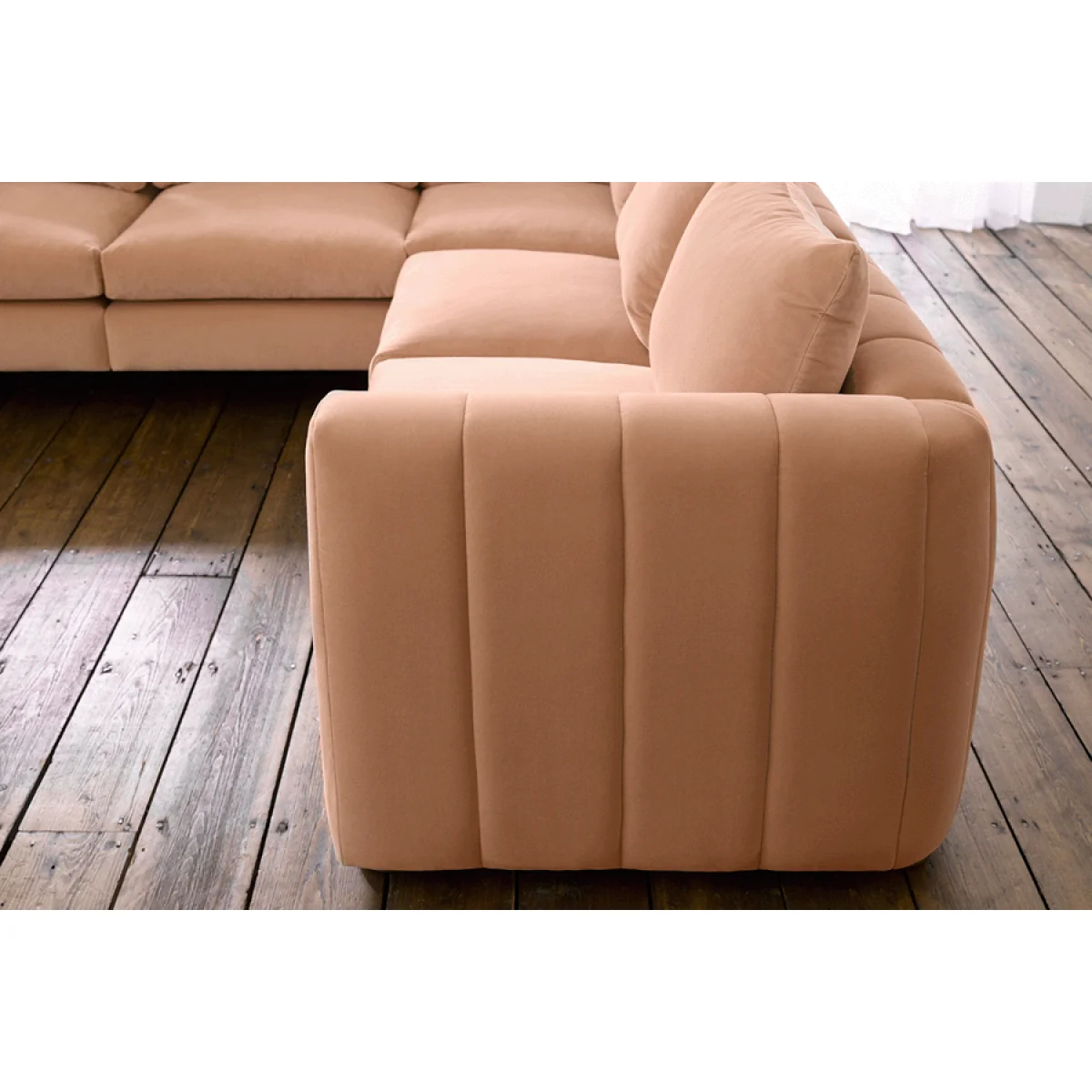 Tiffany Slim Medium Corner Sofa in Pomegranate Bubble Velvet – image 3