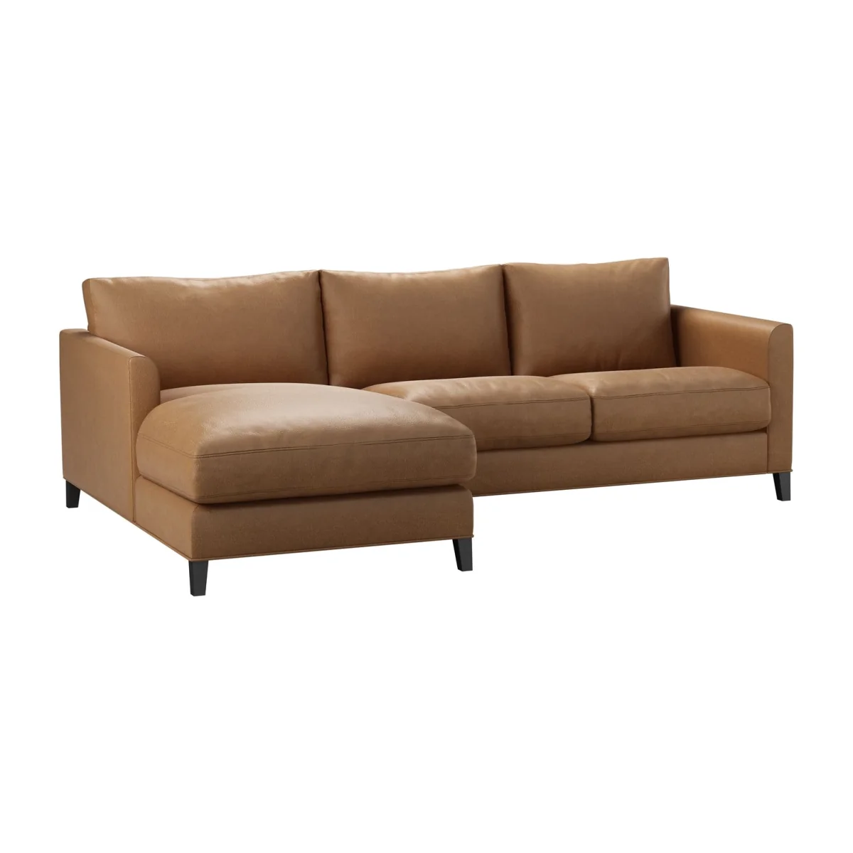 Izzy Small LHF Chaise Sofa in Saddle Antique Leather - sofa.com