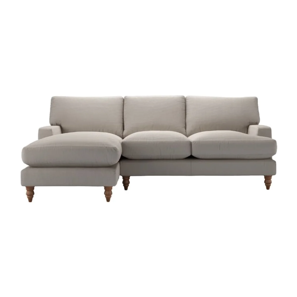 Perfectly pristine Isla Medium LHF Chaise Sofa in Stone Brushed Linen Cotton - sofa.com
