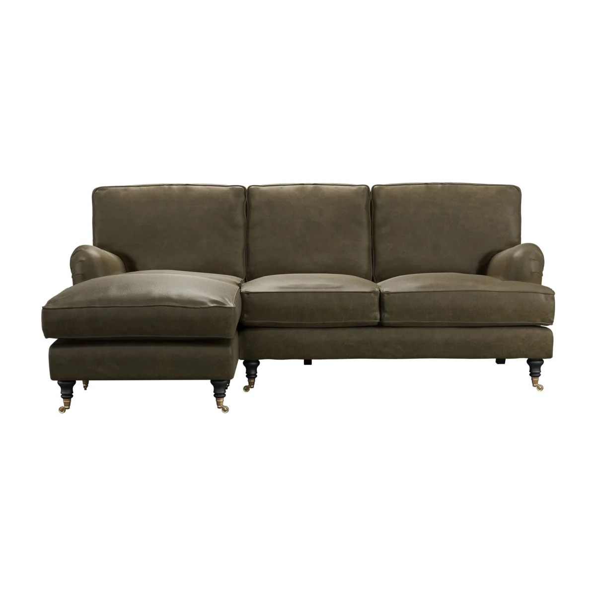 Bluebell LHF Chaise Sofa in Dark Moss Antique Leather - sofa.com