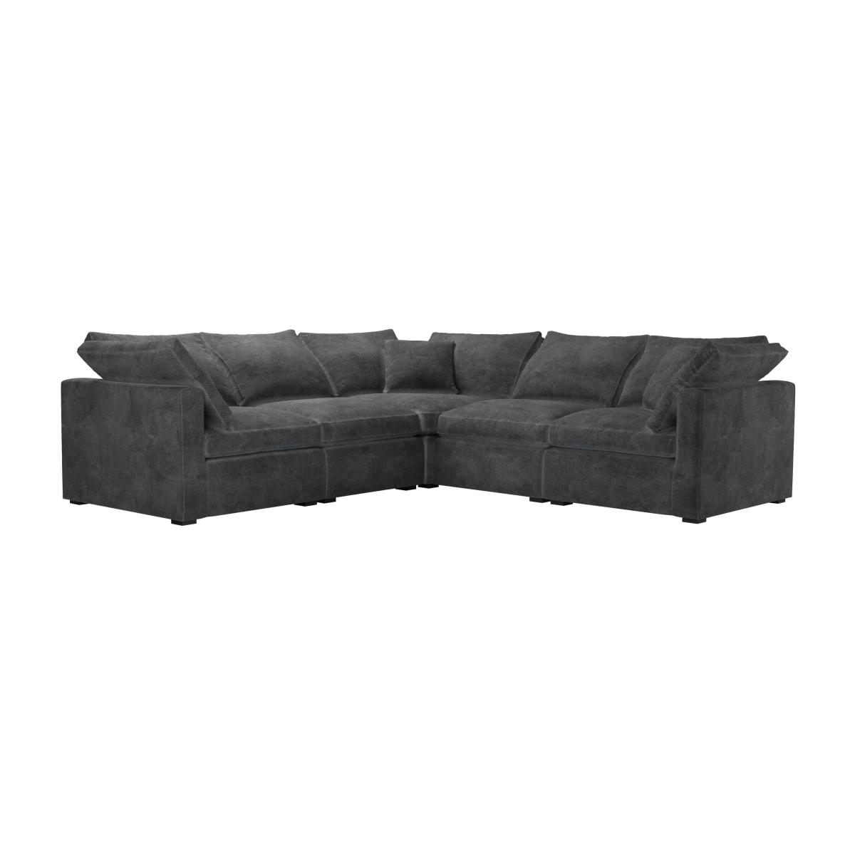 Long Island Slim Medium Corner Sofa in Raven Speckled Chenille – image 1