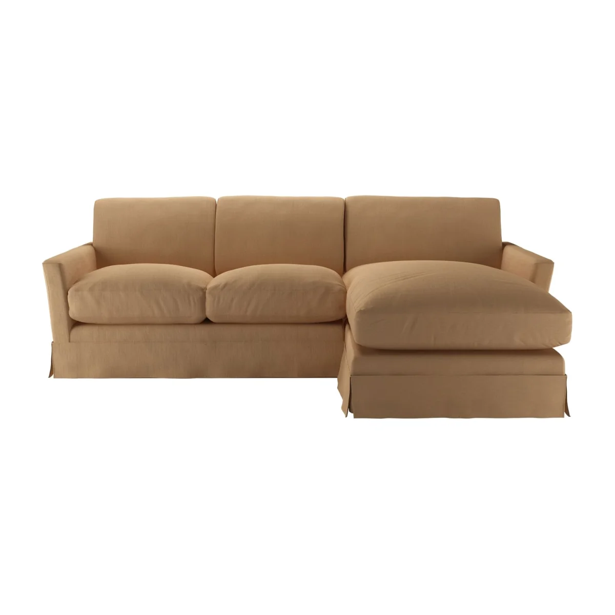 Otto Medium RHF Chaise Sofa in Pecan Brushed Linen Cotton - sofa.com