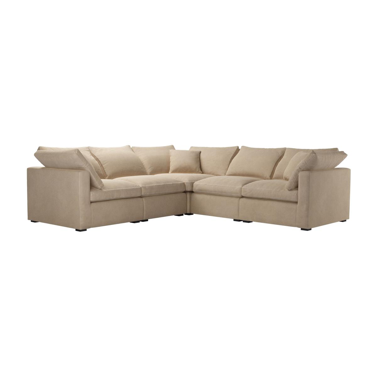 Long Island Slim Medium Corner Sofa in Fawn Aquaclean Clever Velvet – image 1