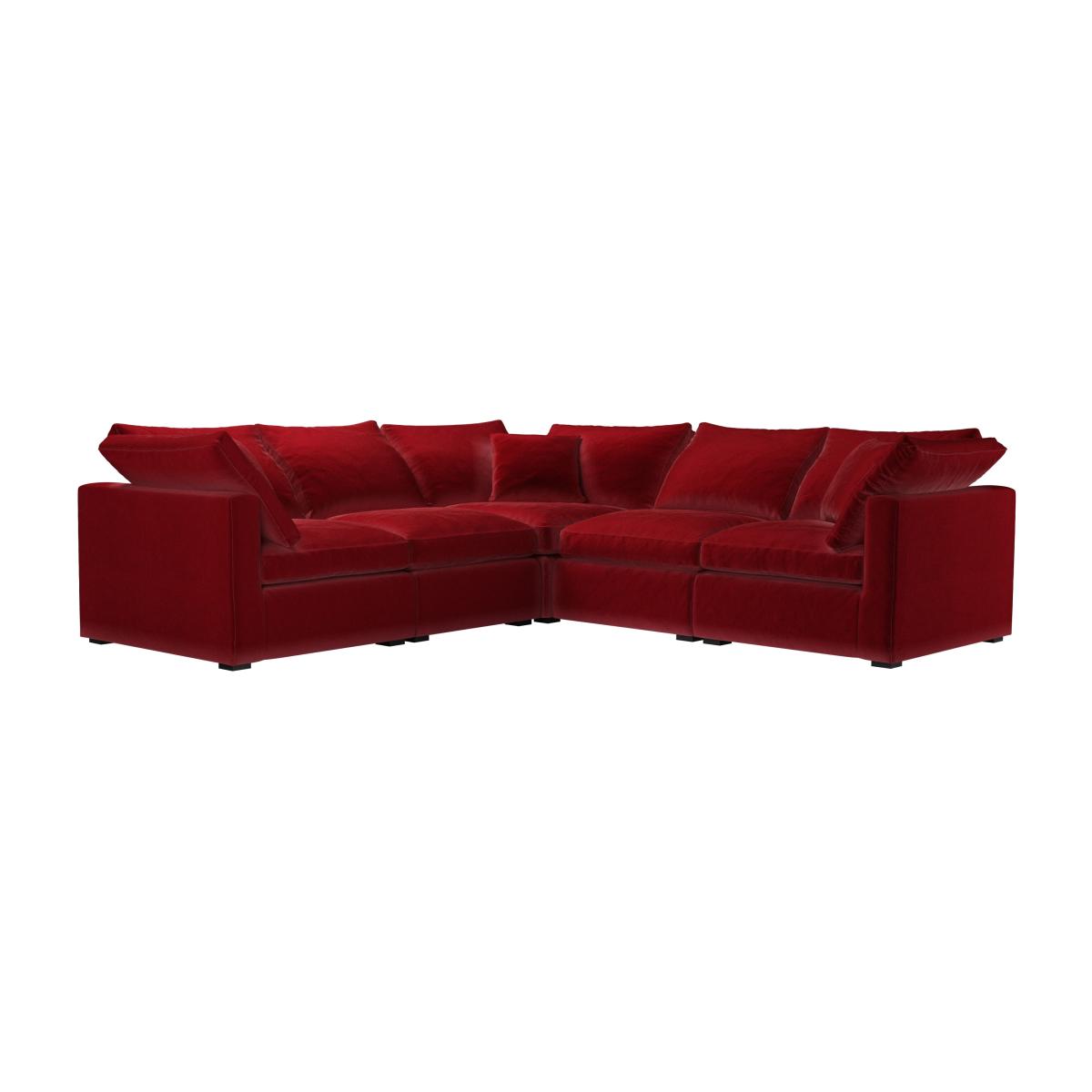 Long Island Slim Medium Corner Sofa in Claret Cotton Matt Velvet – image 1