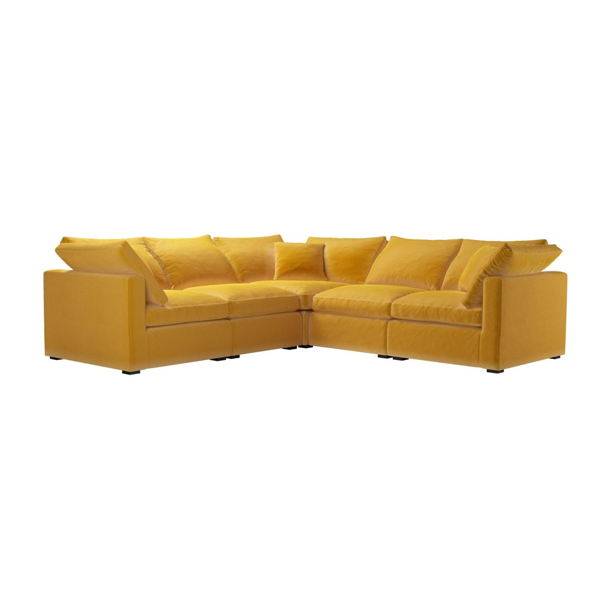 Long Island Slim Medium Corner Sofa in Butterscotch Cotton Matt Velvet – image 1