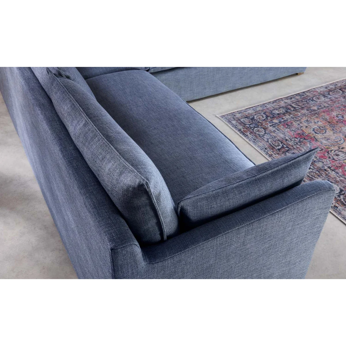 Anders Medium Corner Sofa in Oxford Blue Brushed Linen Cotton - sofa.com – image 3