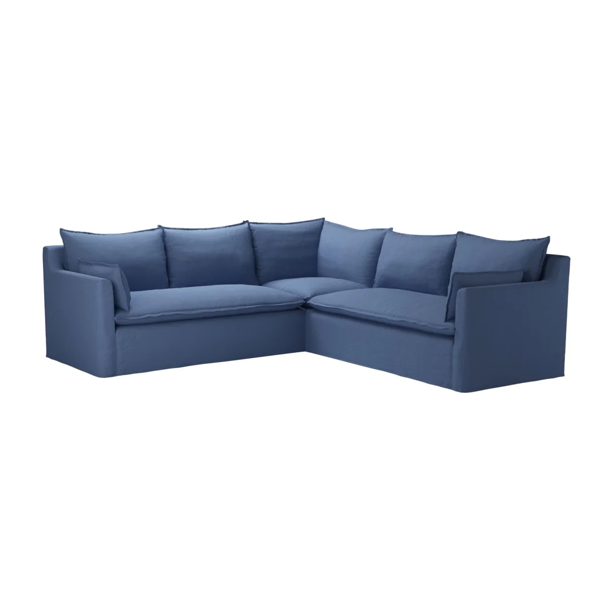 Anders Medium Corner Sofa in Oxford Blue Brushed Linen Cotton - sofa.com – image 1