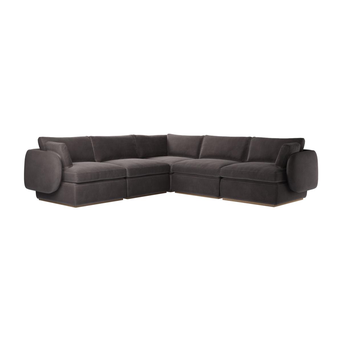 Ren Medium Corner Sofa in Shale Aquaclean Clever Velvet – image 1