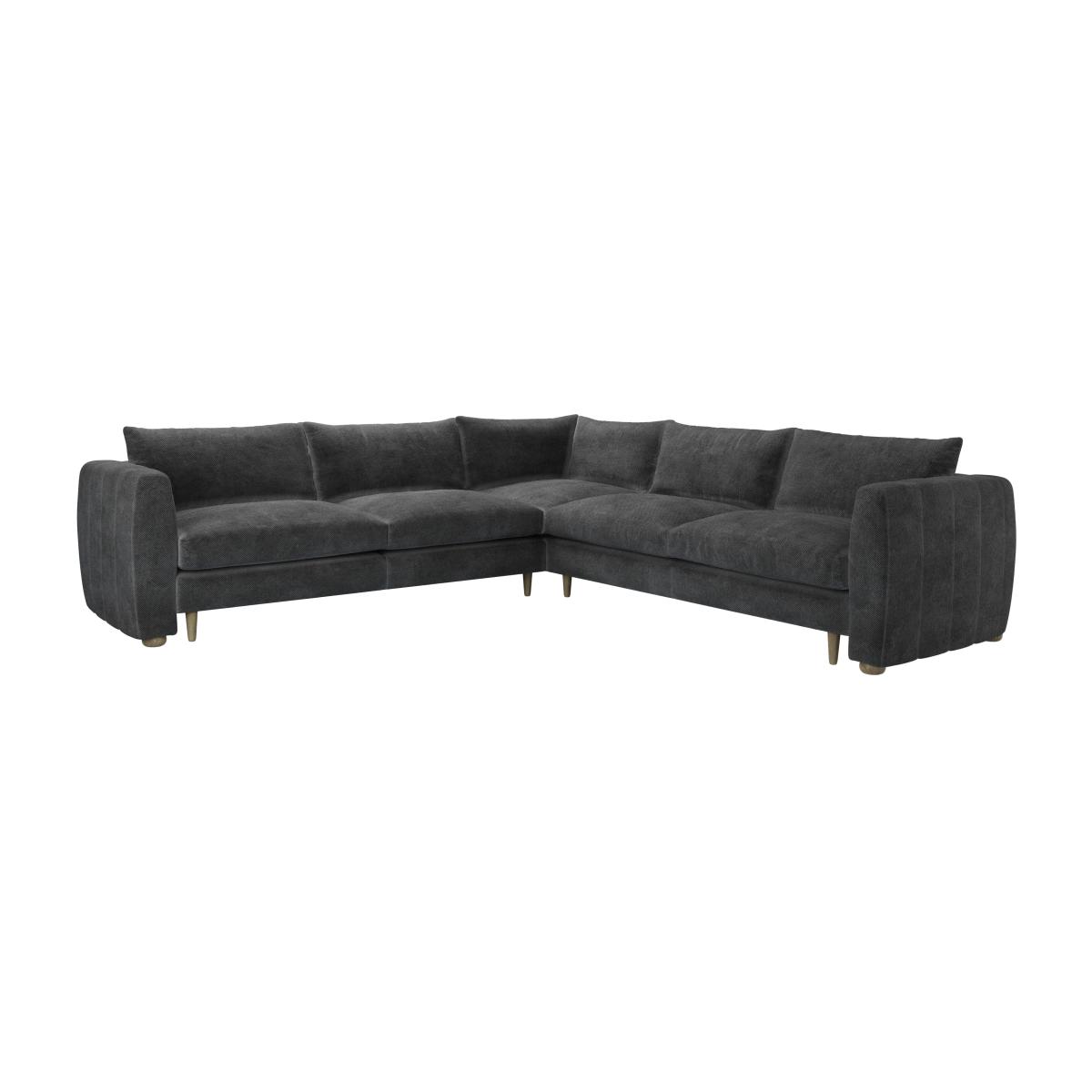 Tiffany Medium Corner Sofa in Raven Speckled Chenille