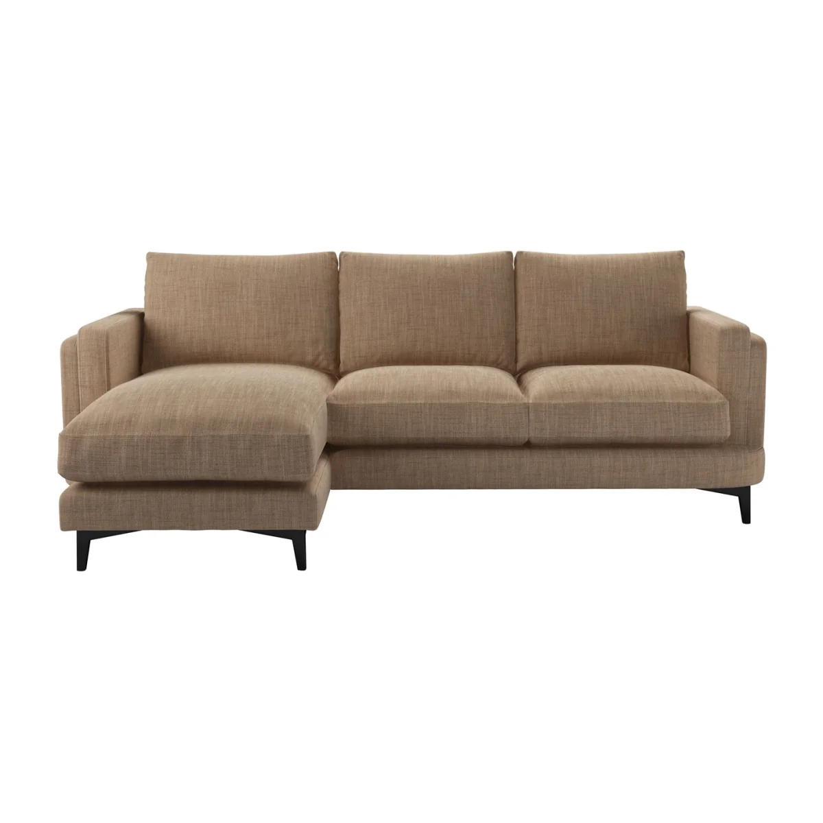 Boston Squared Arm LHF Chaise Sofa in Driftwood Baylee Multi-Tone Viscose Linen - sofa.com