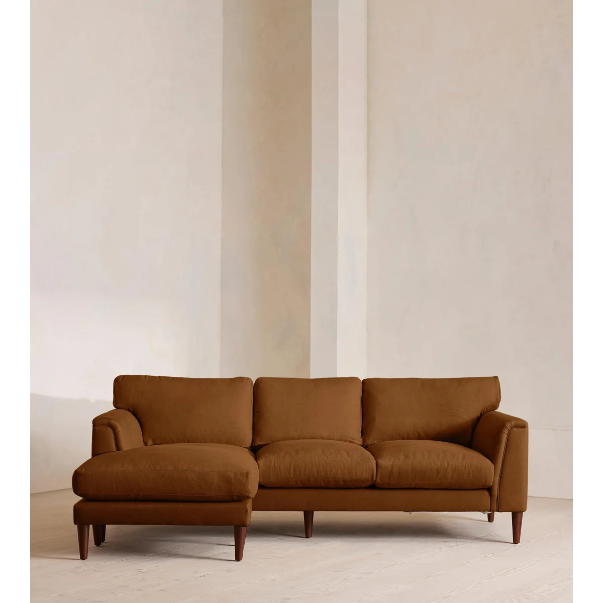 Reya Chaise-End Sofa, Linen, Terracotta, UK – image 2