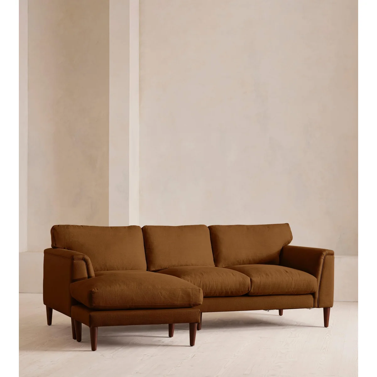 Reya Chaise-End Sofa, Linen, Terracotta, UK – image 3