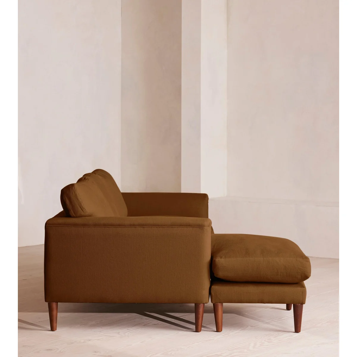 Reya Chaise-End Sofa, Linen, Terracotta, UK – image 4