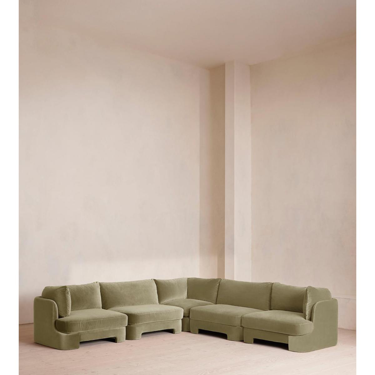 Odell Deeper Sit Modular Sofa, Corner Sofa, Velvet Lichen UK – image 2