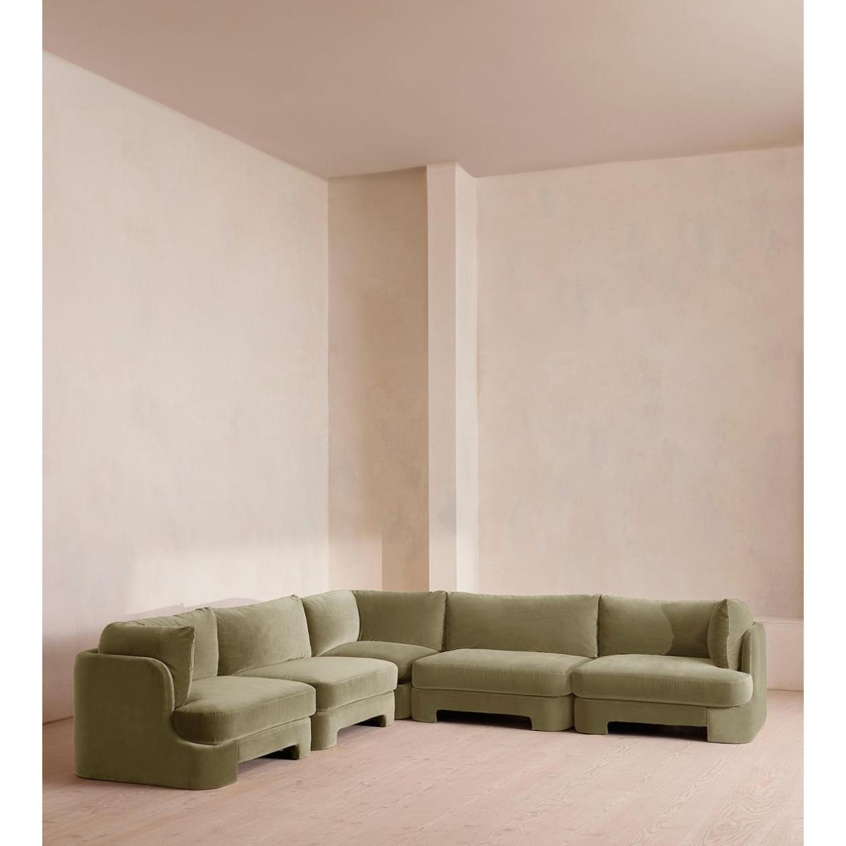 Odell Deeper Sit Modular Sofa, Corner Sofa, Velvet Lichen UK – image 3