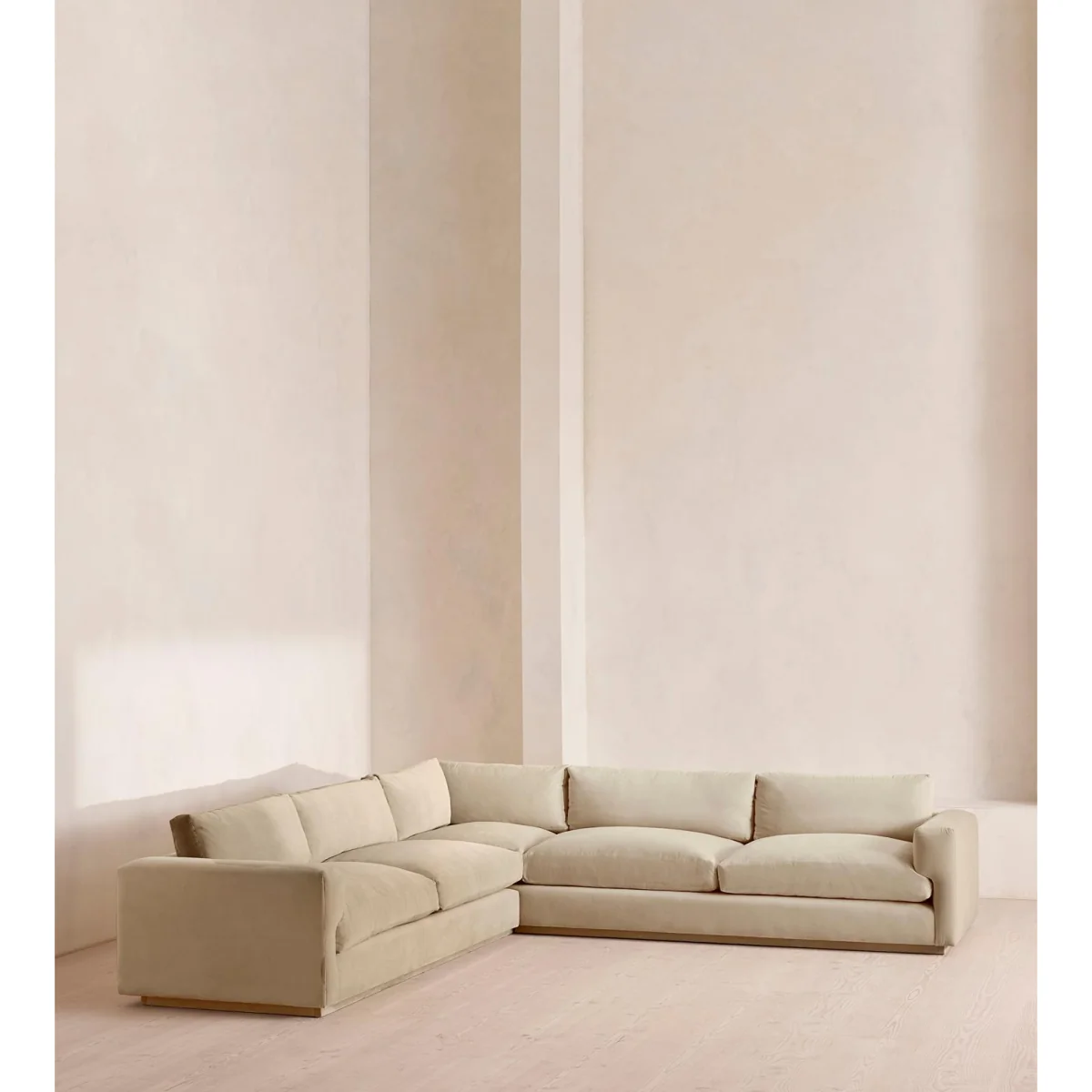 Mossley Corner Sofa, Velvet, Oyster, UK – image 3