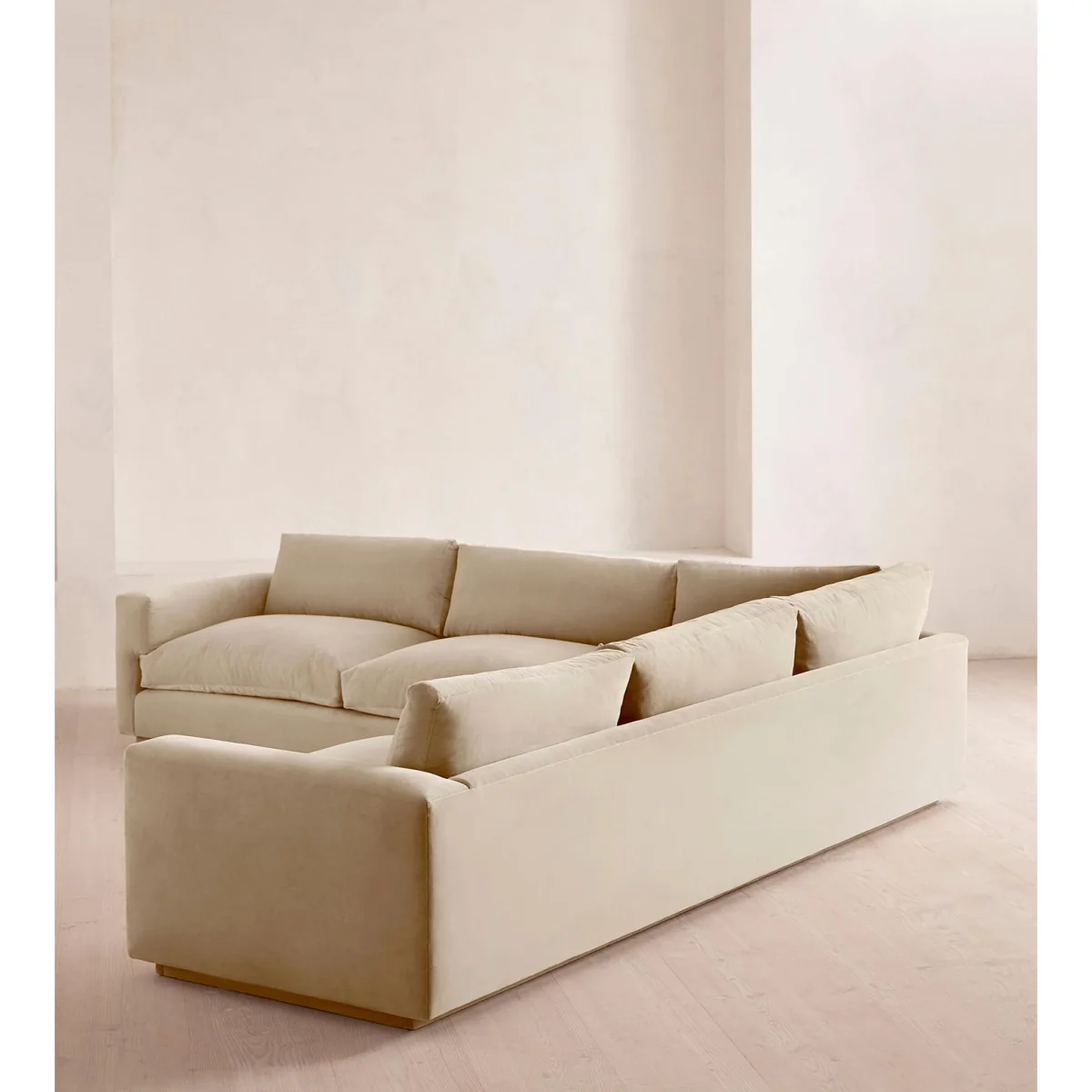 Mossley Corner Sofa, Velvet, Oyster, UK – image 4