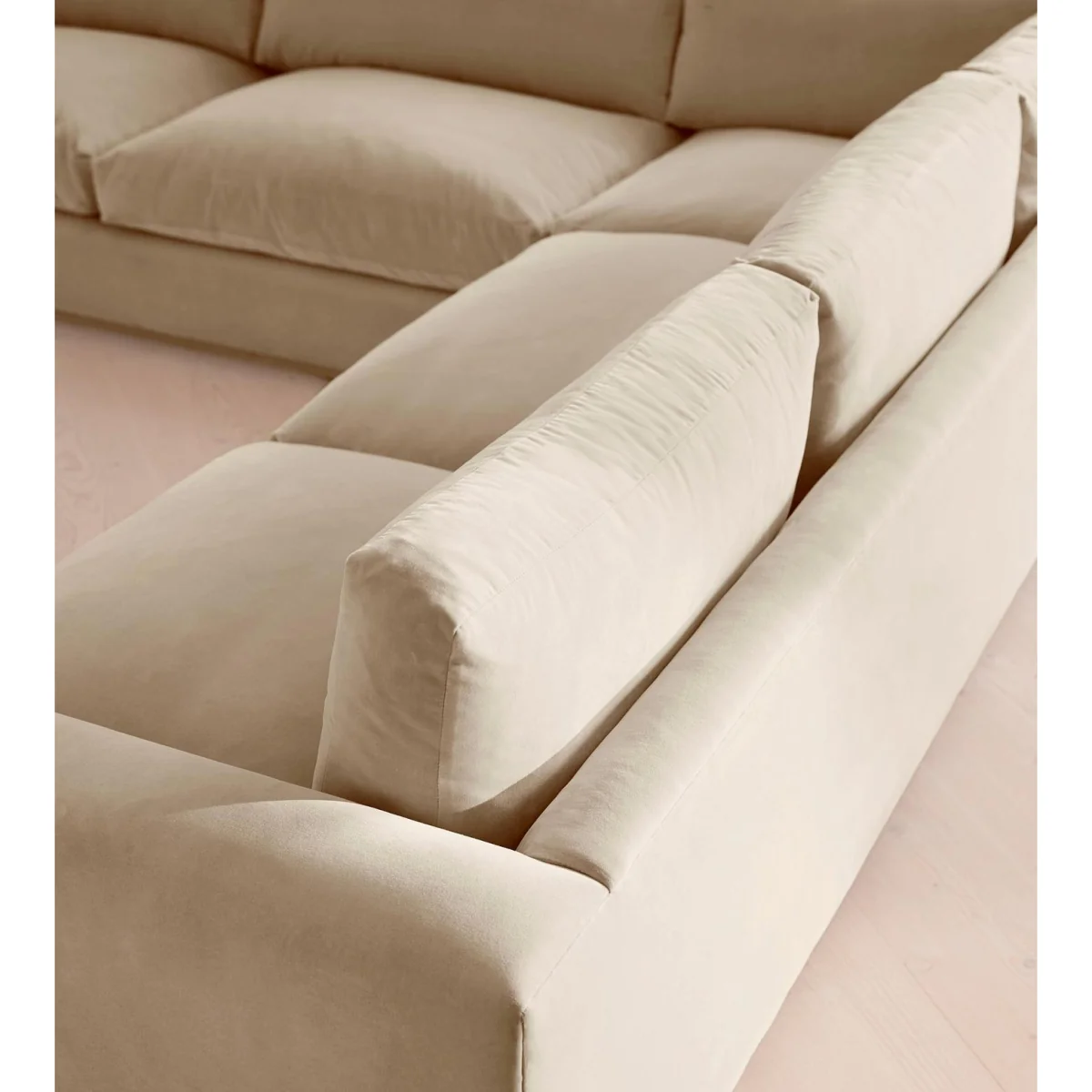 Mossley Corner Sofa, Velvet, Oyster, UK – image 5