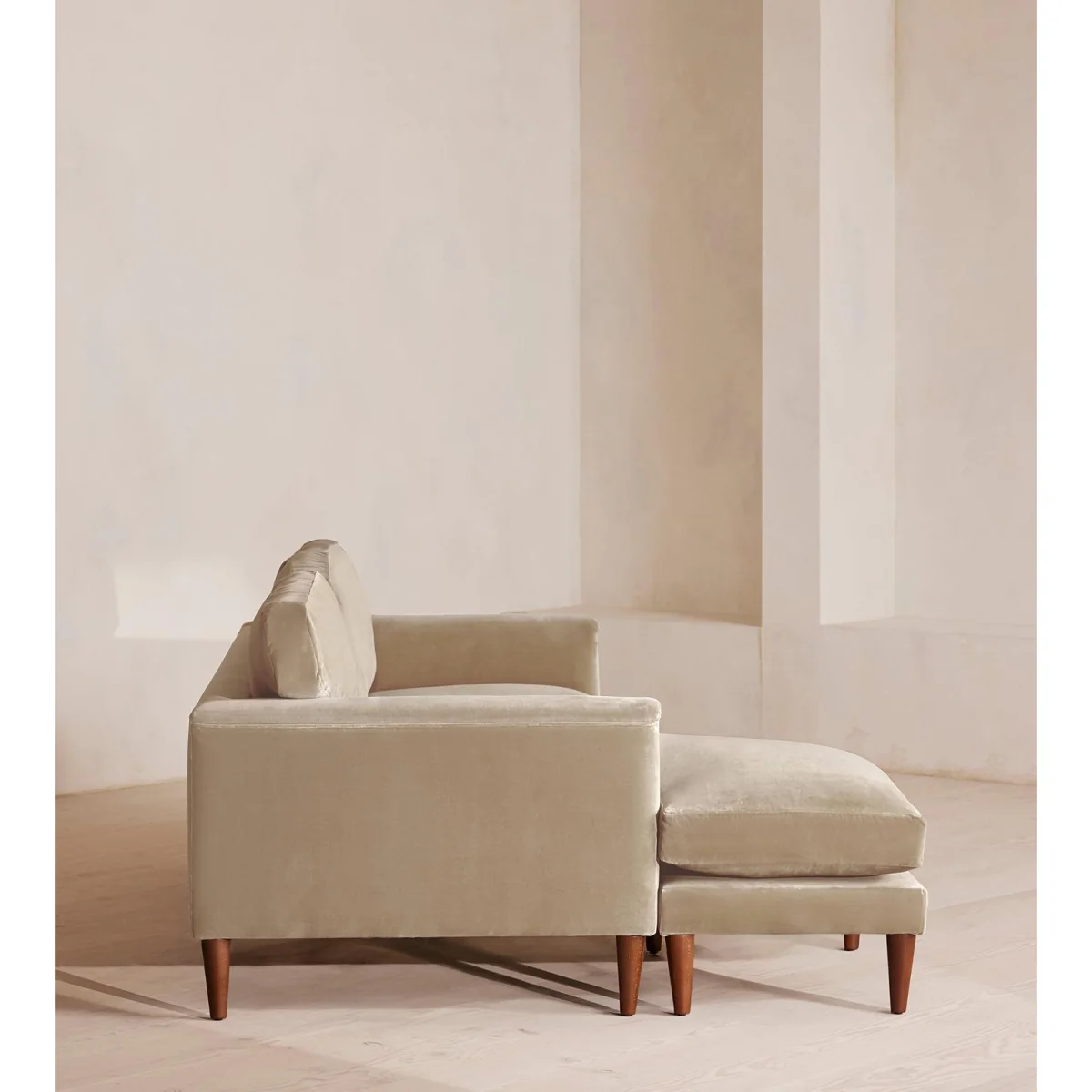 Reya Chaise-End Sofa, Velvet, Oyster, UK – image 4