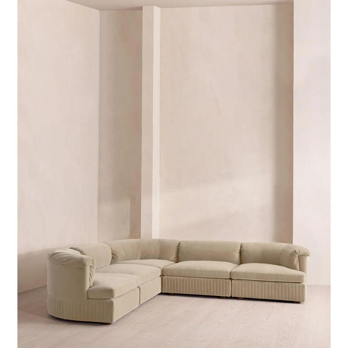 Oona Modular Sofa, Corner Sofa, Velvet, Oyster, UK – image 3