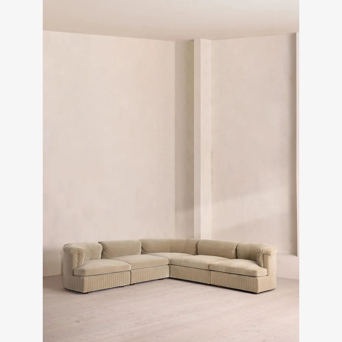 Oona Modular Sofa, Corner Sofa, Velvet, Oyster, UK – image 1