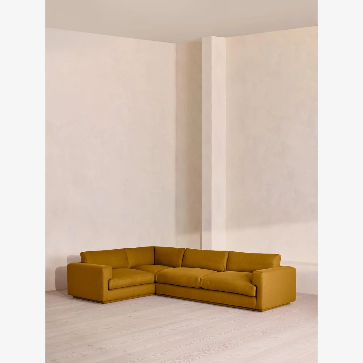 Mossley Right L-Shape Sofa, Linen, Turmeric, UK – image 1