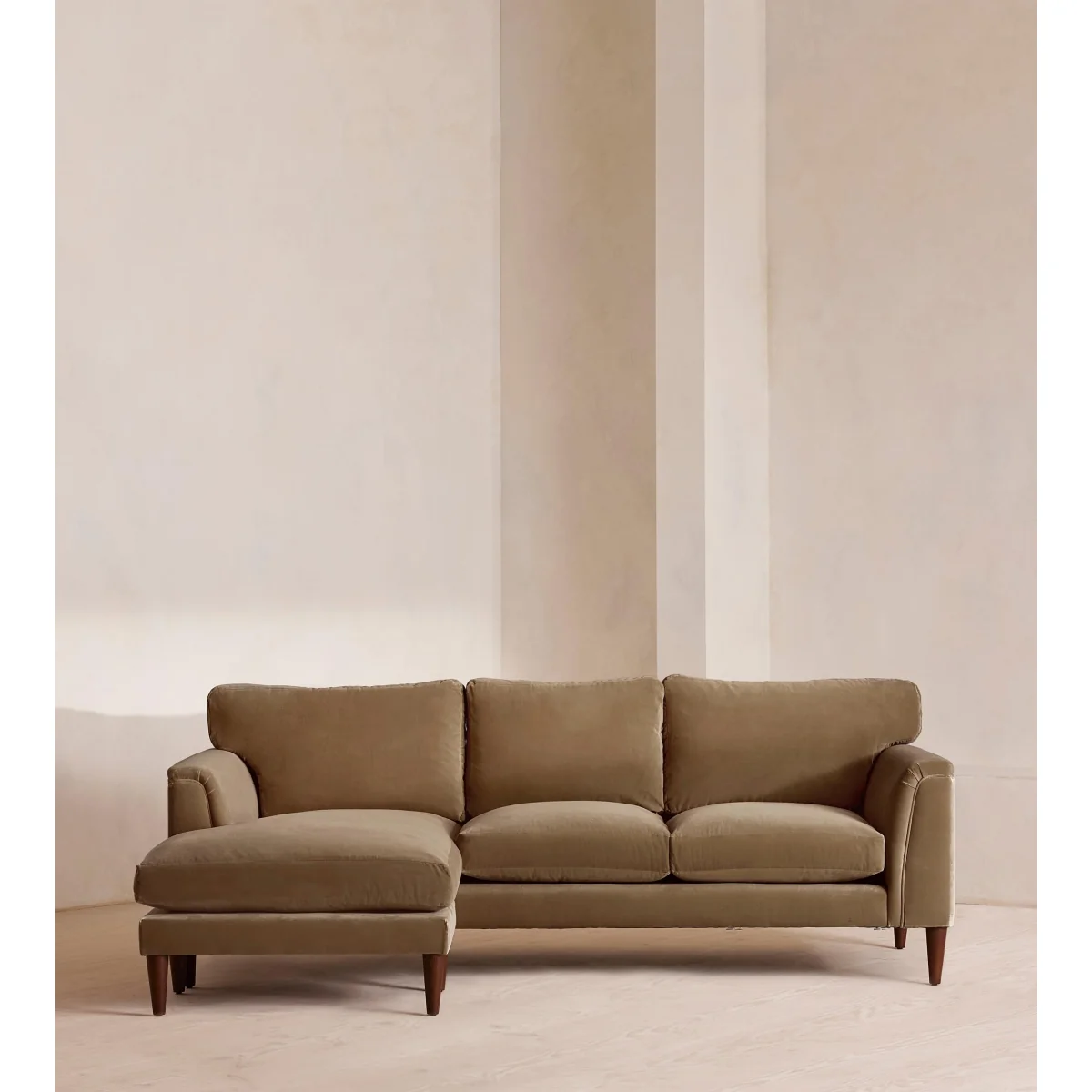 Reya Chaise-End Sofa, Velvet, Truffle, UK – image 2