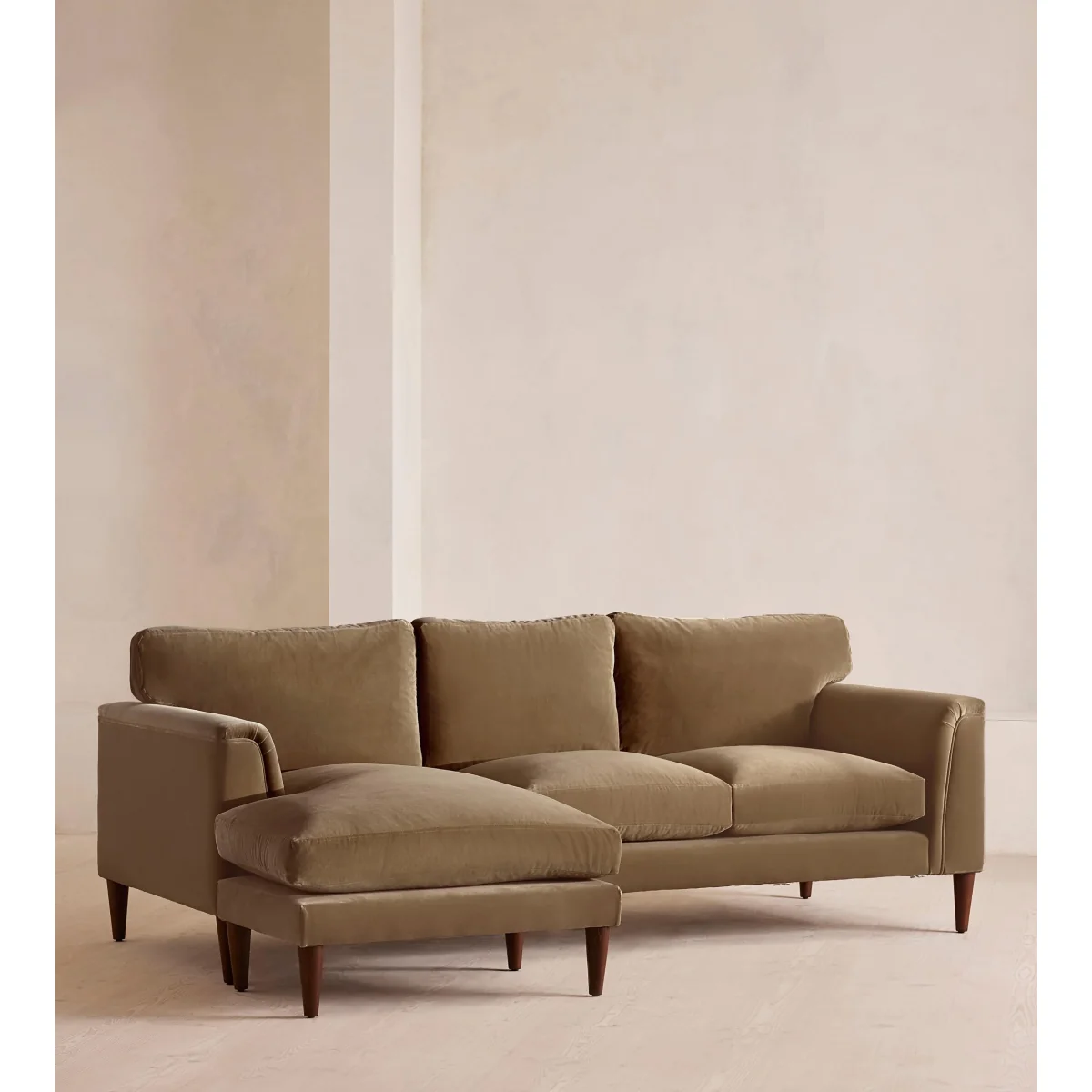 Reya Chaise-End Sofa, Velvet, Truffle, UK – image 3