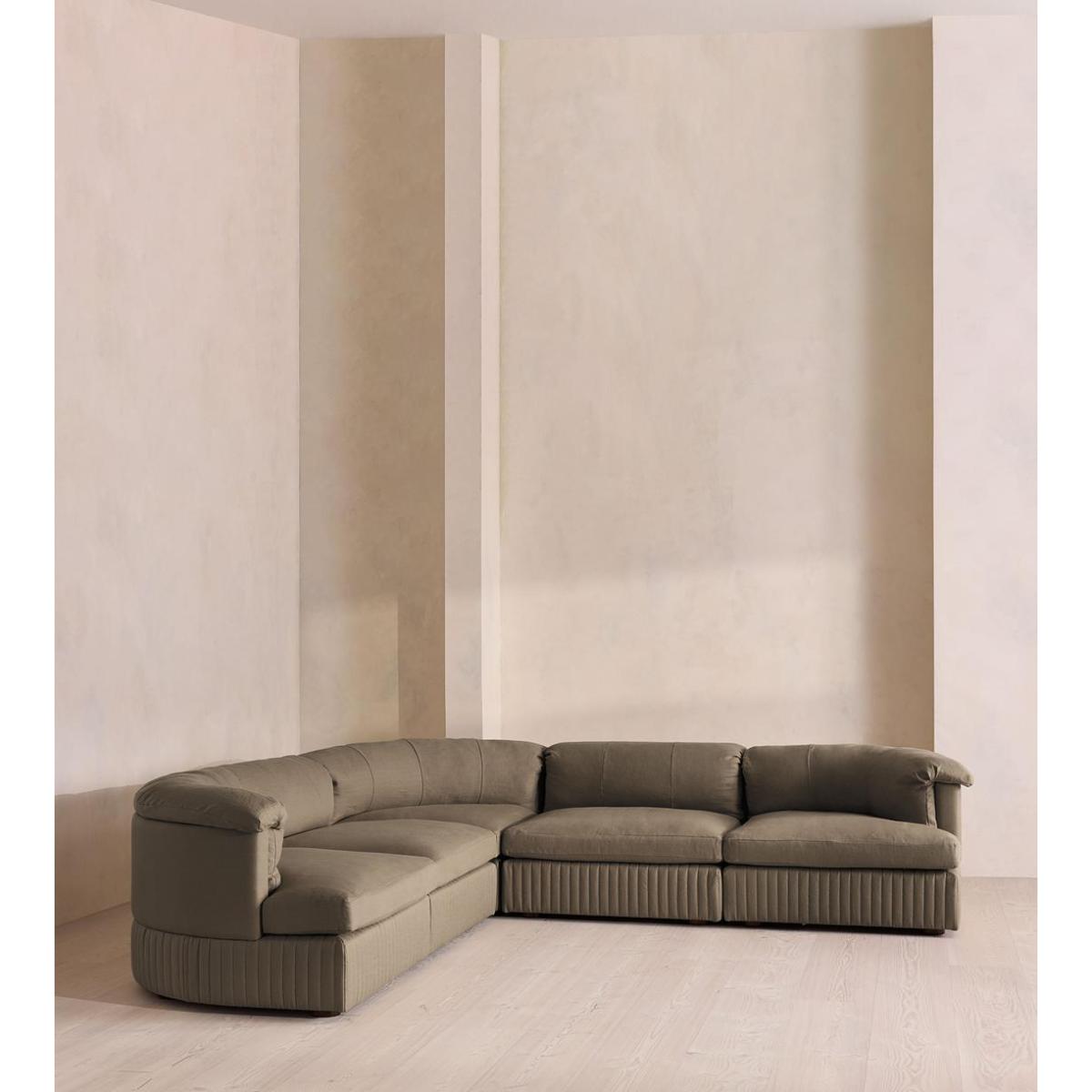 Oona Sectional Sofa, Corner Sofa, Linen, Mushroom, UK – image 3
