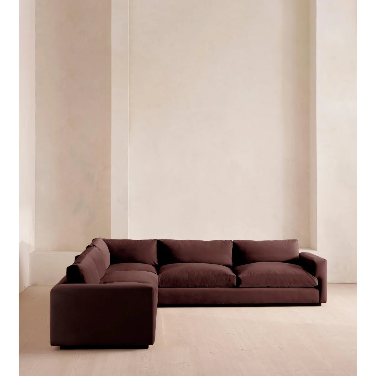Mossley Corner Sofa, Velvet, Aubergine, UK – image 2