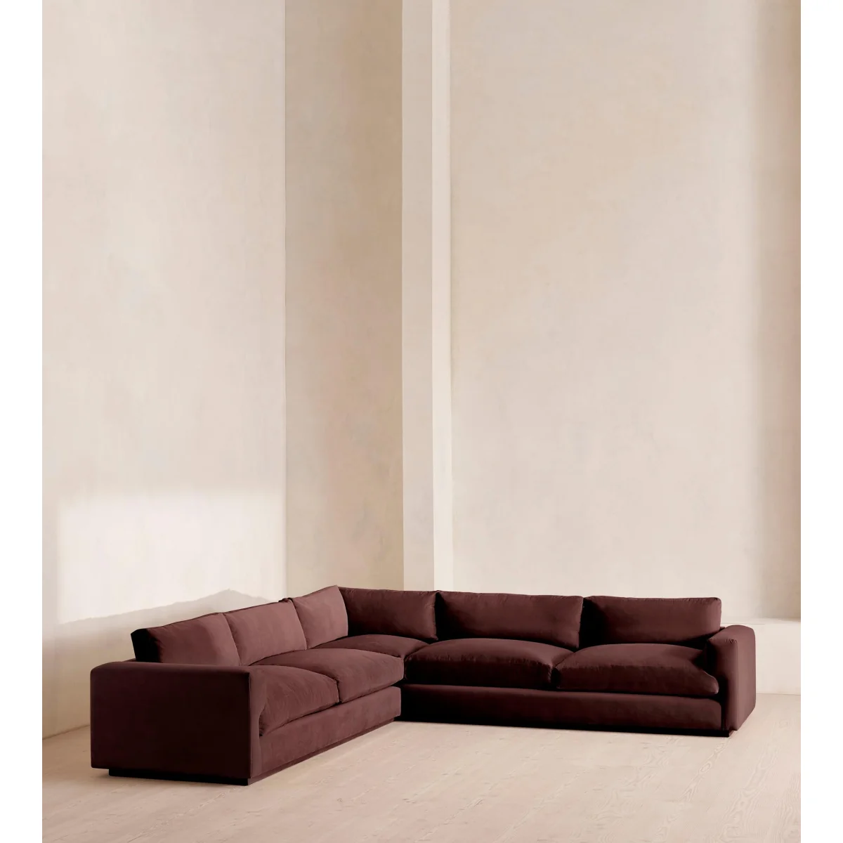 Mossley Corner Sofa, Velvet, Aubergine, UK – image 3