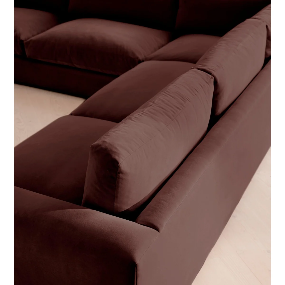 Mossley Corner Sofa, Velvet, Aubergine, UK – image 5
