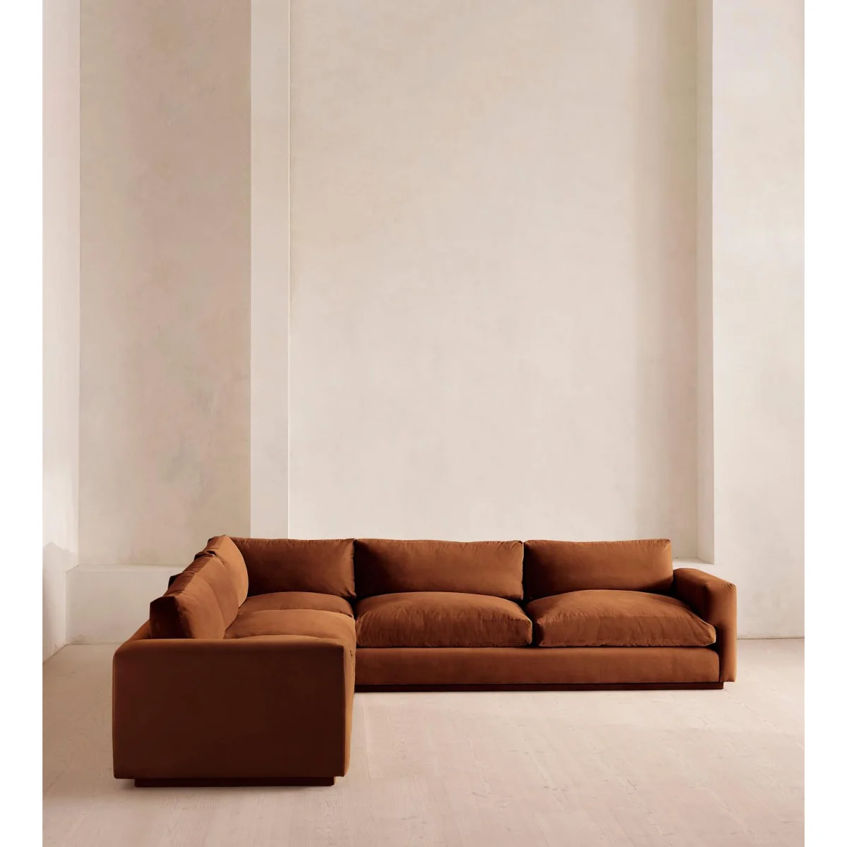 Mossley Corner Sofa, Velvet, Cinnamon, UK – image 2