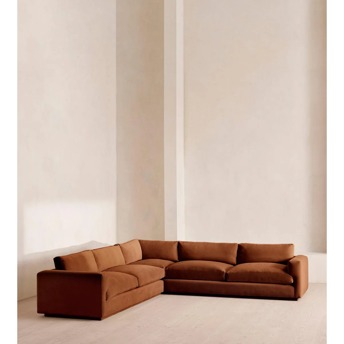 Mossley Corner Sofa, Velvet, Cinnamon, UK – image 3